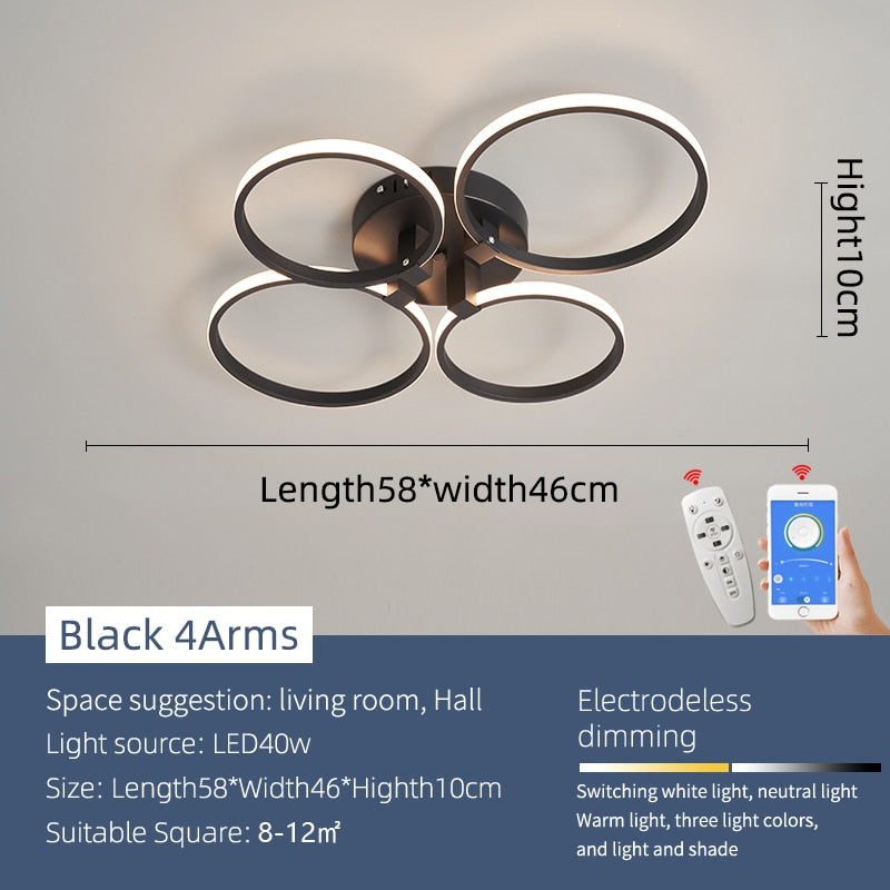Modern Art Shapes Smart Home LED Chandelier - Image 12
