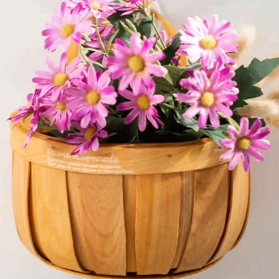 French Market Handcrafted Wooden Basket - Image 2