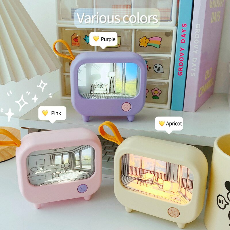 Mini Art TV Painting Decor Night Lamp - Image 1