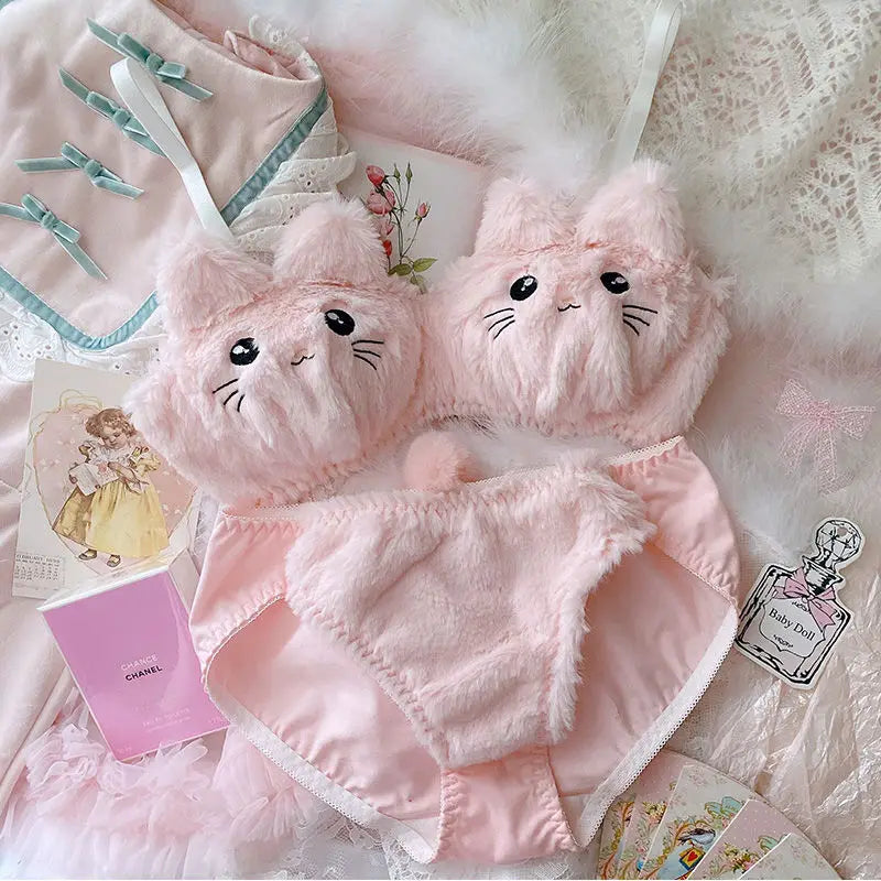 Soft Bear-Themed Cozy Bra Set