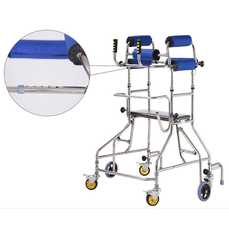 6-Wheel Rehabilitation Anti-Rollover Senior Walker