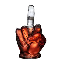 Middle Finger Crystal Clear Fun Decanter