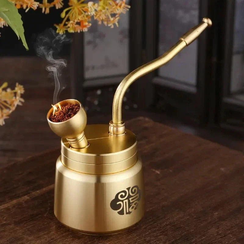 Artisan Brass Pipe Aromatherapy Incense Burner - Image 0