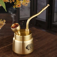Artisan Brass Pipe Aromatherapy Incense Burner - Image 0