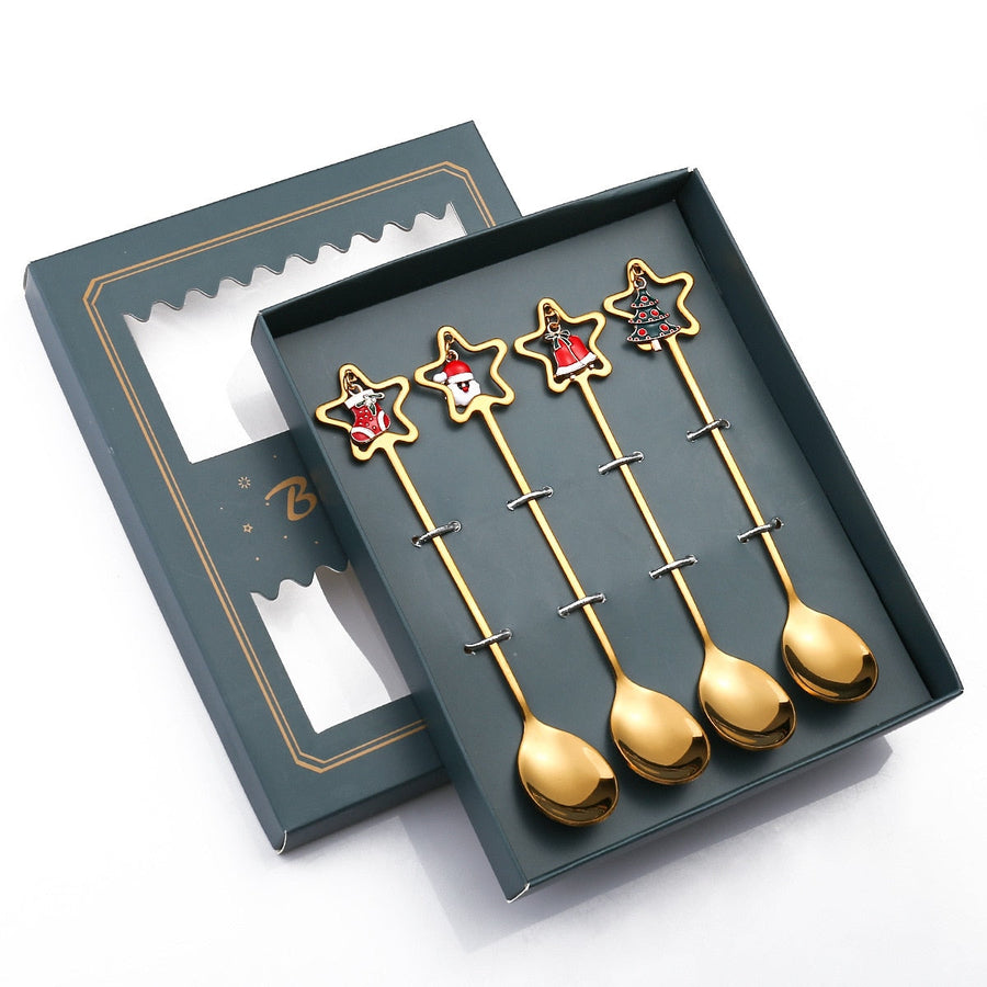 4Pcs Christmas Best Wishes Tableware Set - Image 14