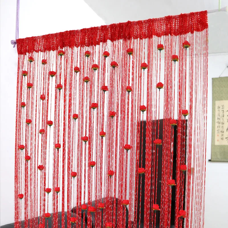 Floral Decorative Hanging Room Divider Curtain