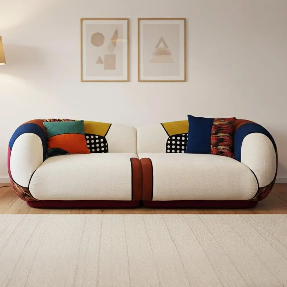 Matissero Bold Patchwork Colorblock Lounge Sofa - Image 5