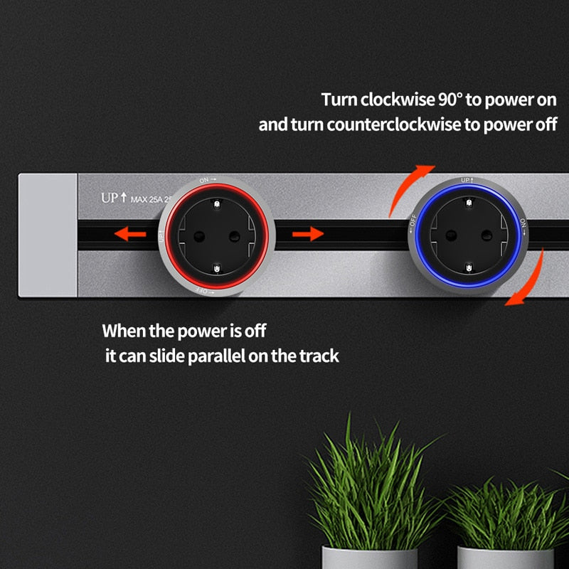 Multiple Power Electric Extension Socket Track - Image 2