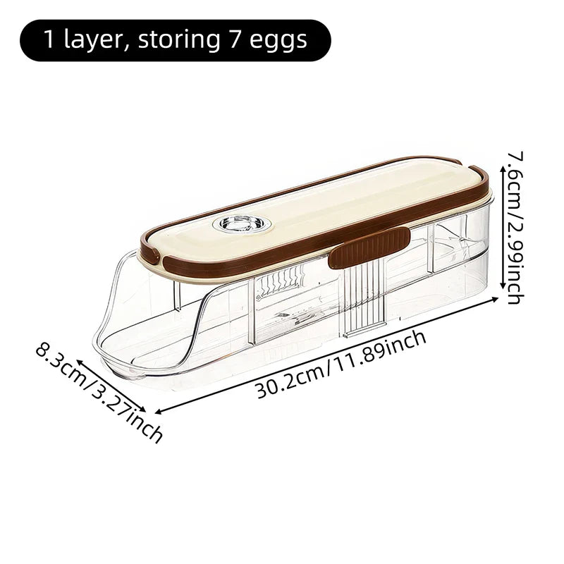 Fridge Organizer Automatic Rolling Transparent Egg Storage Box - Image 7