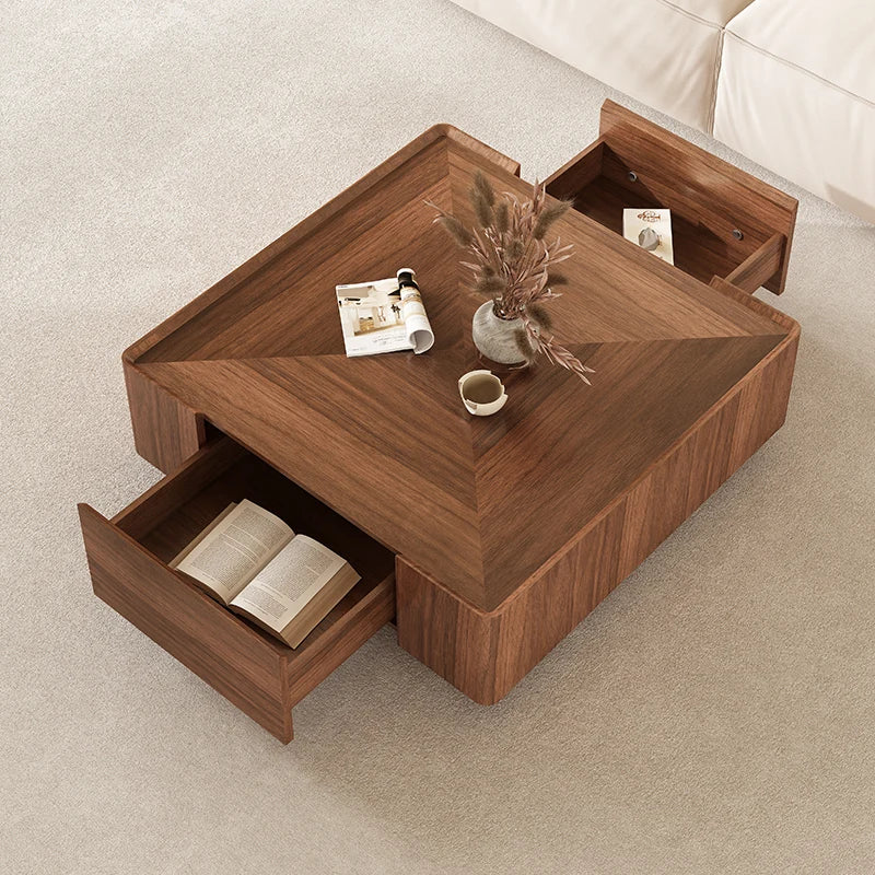Hidden Drawers Elegant Italian Style Coffee Table - Image 4