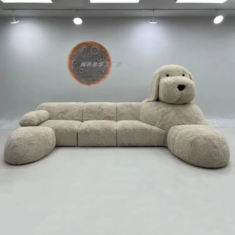 Giant Plush Dog Cozy Oversized Lounge Sofa - Image 5