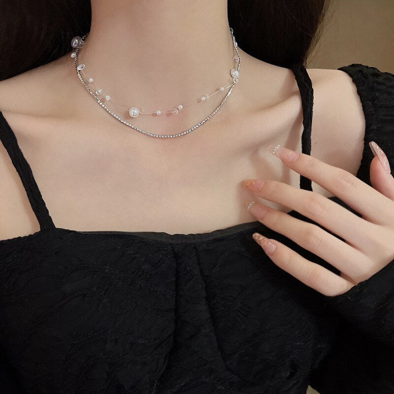 Bohemian Drop Stylish Pearl Necklace - Image 1