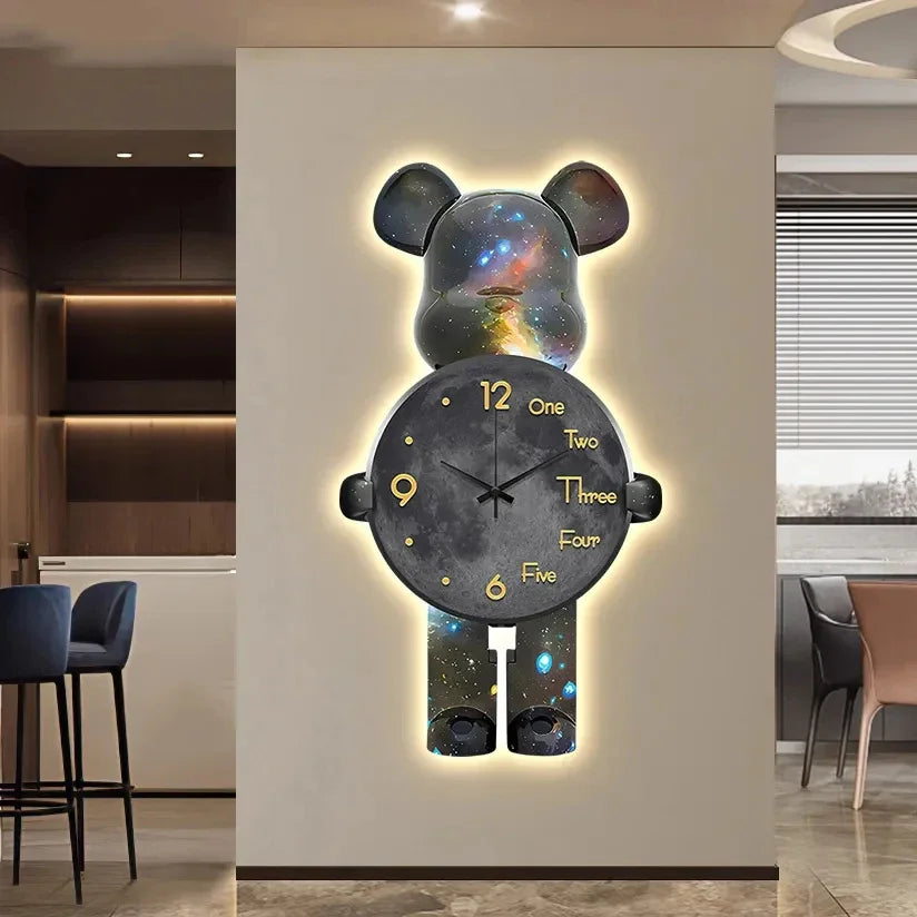 Glowing Star Bear LED Wall Clock - Image 9