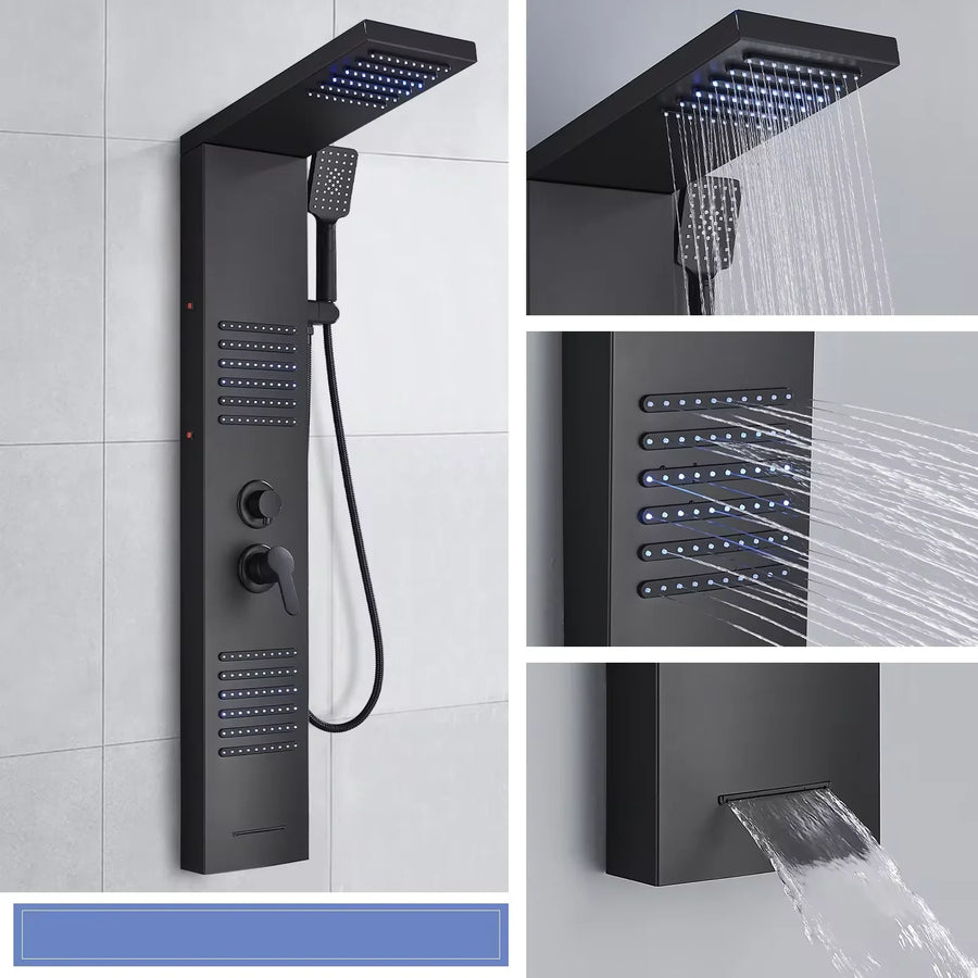 Rainfall Multi-Jet Panel Adjustable Pressure Shower Set - Image 5