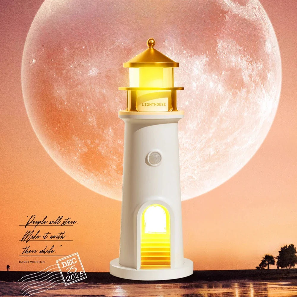 Moon Harbor Lighthouse Night Lamp - Image 5