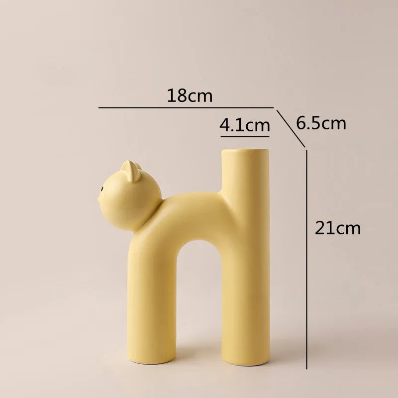 Mini Cat Elegant Minimal H-shaped Flower Vase - Image 6