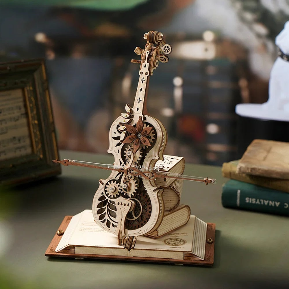 3D Magical Mechanical Wooden Cello Puzzle