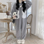 Cozy Bunny Warm Hooded Jumpsuit Pajamas