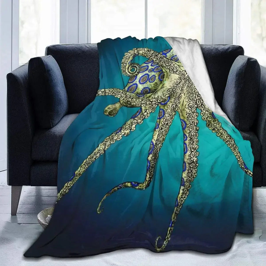 Sea Life Ocean Throw Octopus Blanket - Image 6