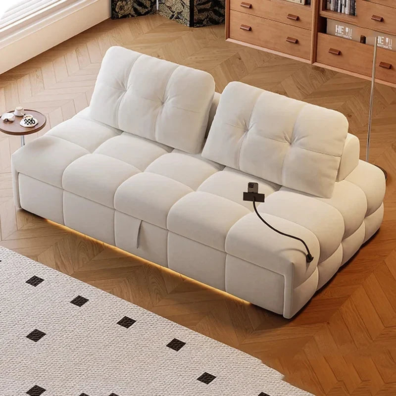 Scandinavian Minimalist Modular Transformable Sofa Bed - Image 1