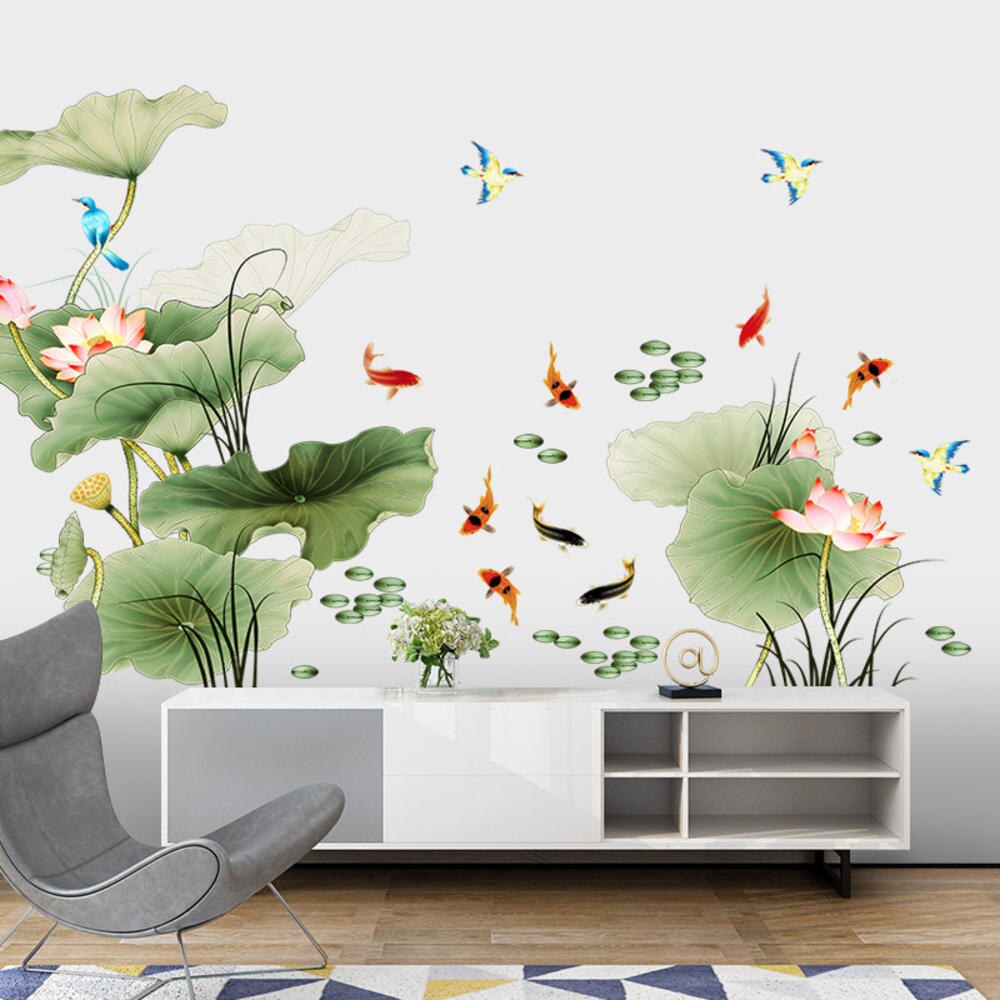 Modern Blossom Lotus Self-Adhesive Wall Sticker