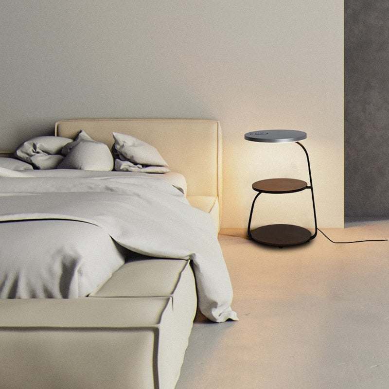 Wireless Charging Wooden Soft Glow Lamp Desk - Image 1