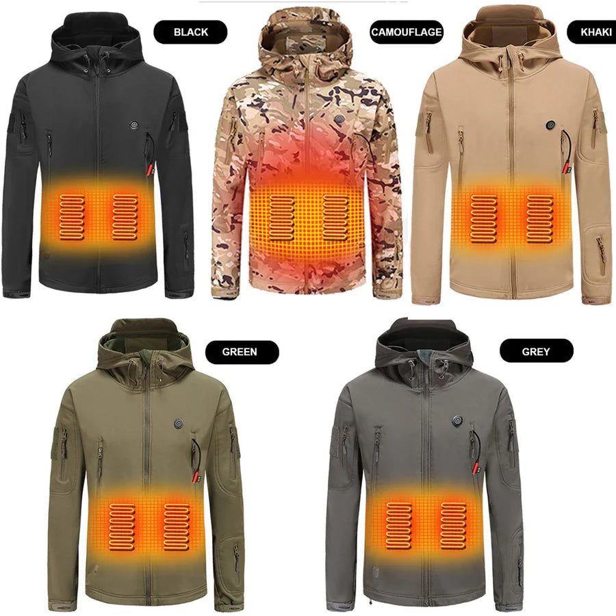 Hooded Heated Winter Camping Jacket - Image 8