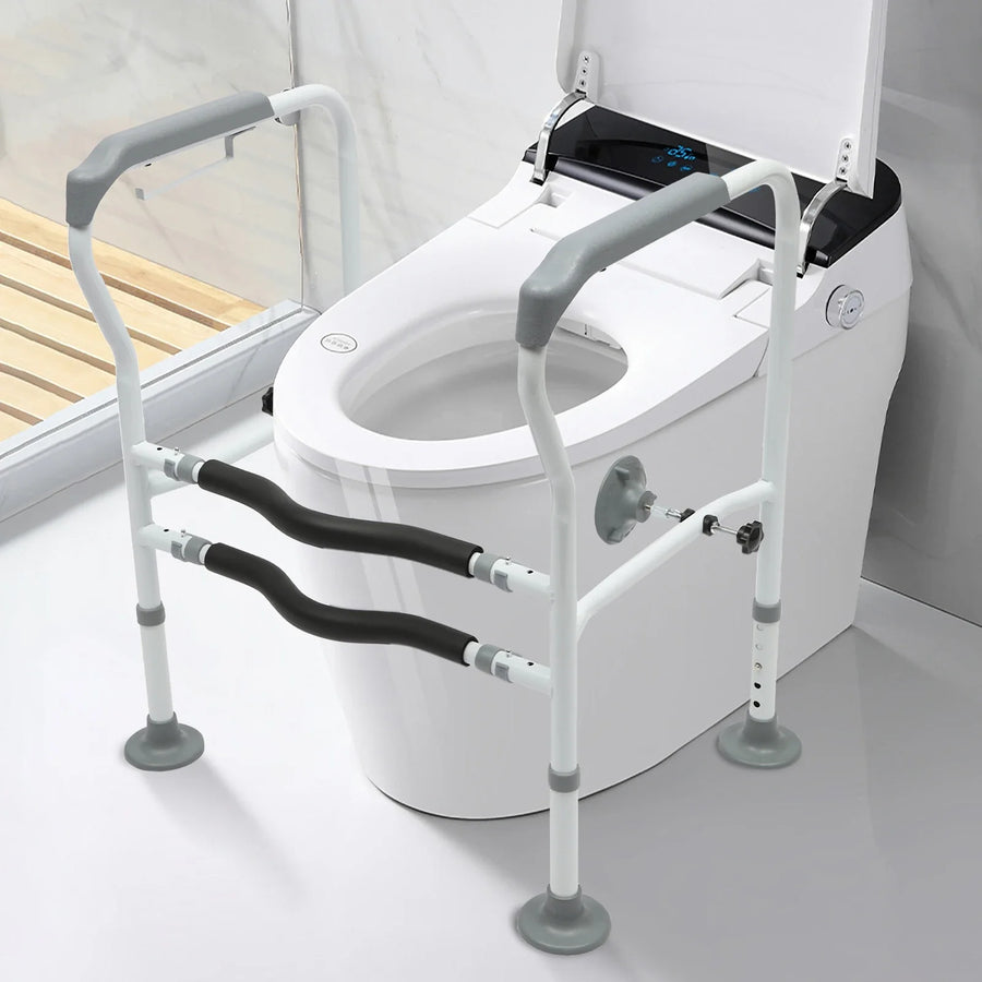 Adjustable Height Toilet Elderly Care Comfort Safety Rails - Image 2