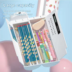 Fingerprint Lock Double Layer Cylindrical Pencil Case