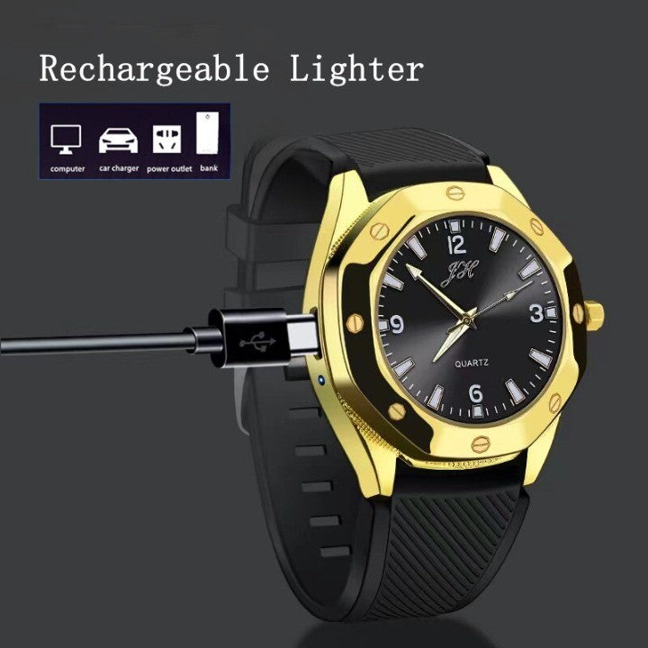 Creative USB Charging Flameless Spark Lighter Watch - Image 4