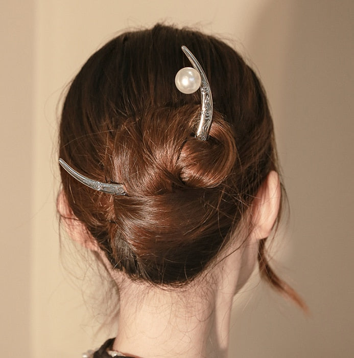 Vintage Crescent Moon Hair Sticks - Image 0