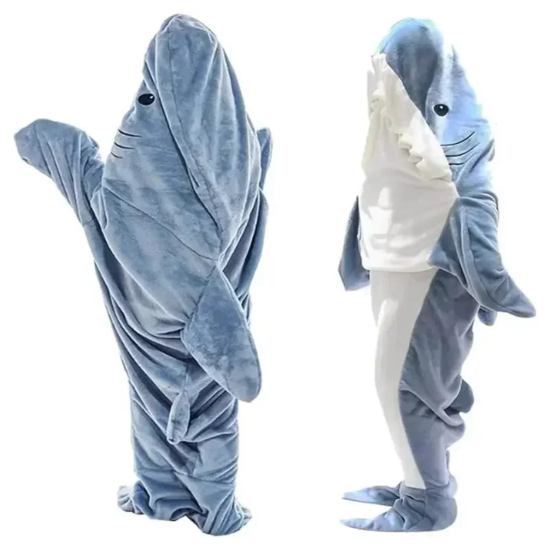 Snuggly Shark Cozy Hooded Onesie Blanket