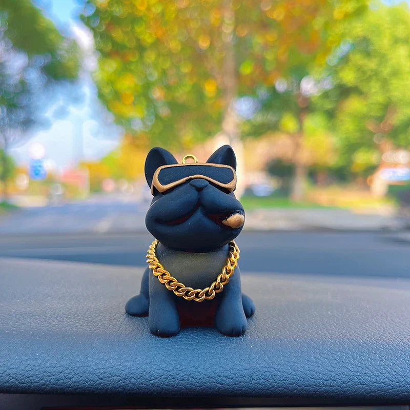 Mini Fancy Bulldog Car Console Decor - Image 1