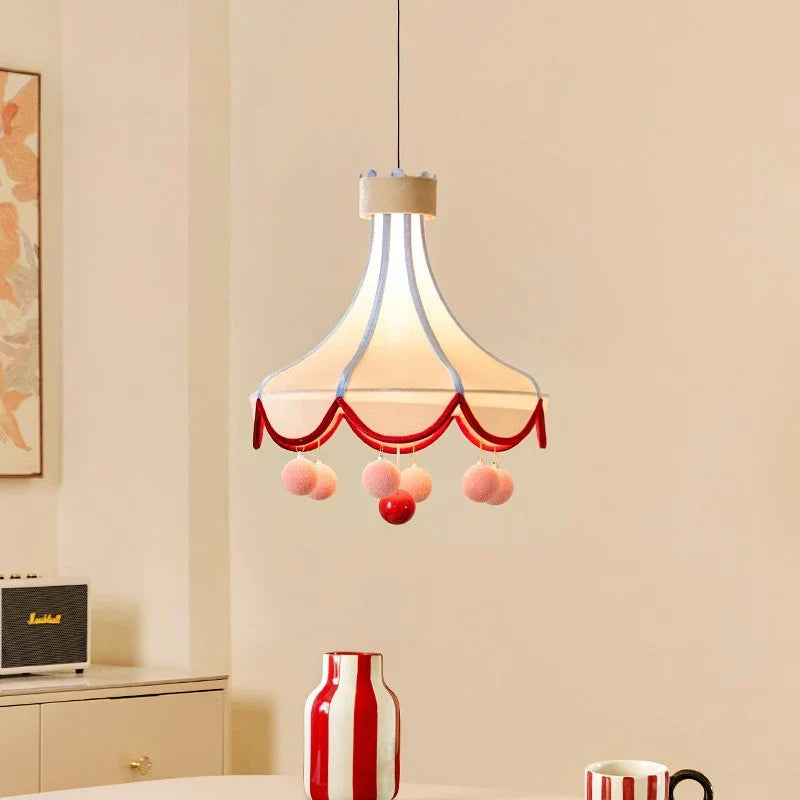 Tent Canopy Pom-Pom Pendant Ceiling Lamp - Image 1