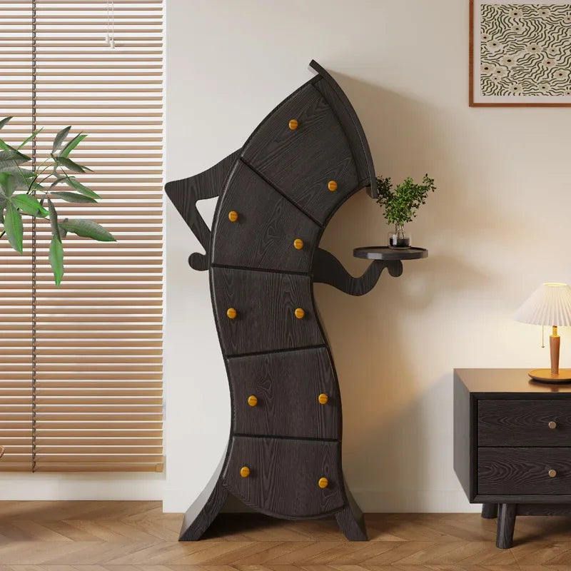 Sassy Playful Minimalist Wooden Cabinet - Image 3