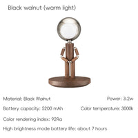 Lunar Robot Astronaut Wooden Table Lamp - Image 9