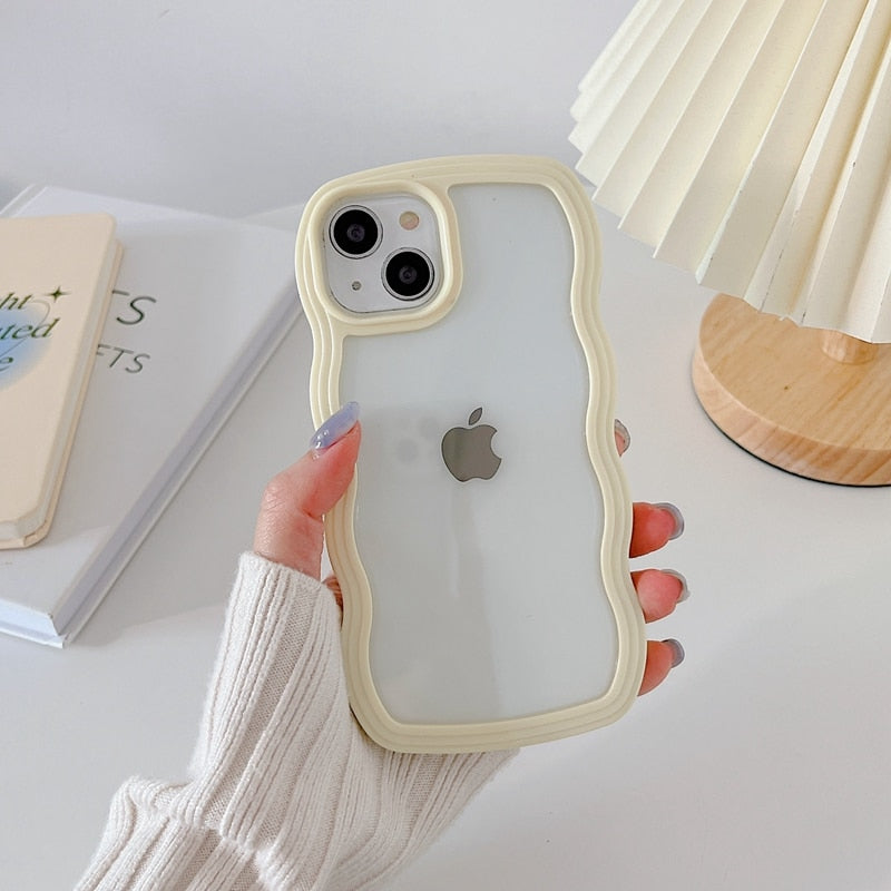 Wavy Art Clear Soft iPhone Case - Image 8