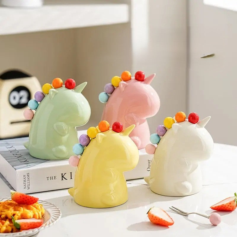 Ceramic Unicorn Stainless Steel Fruit Fork Set - Image 2