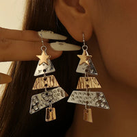 Spiral Christmas Tree Dangle Earrings - Image 2