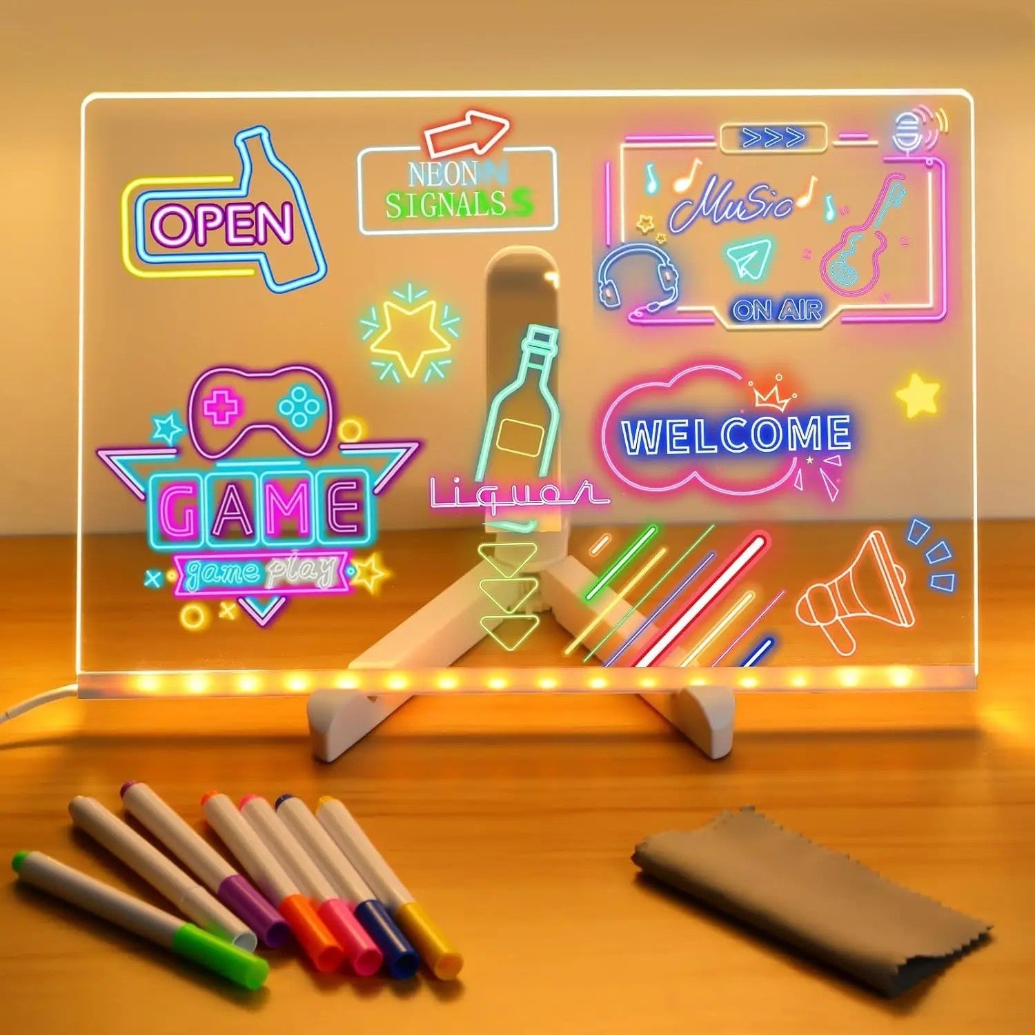 Bright Story Neon Sketch Drawing Board - Image 0