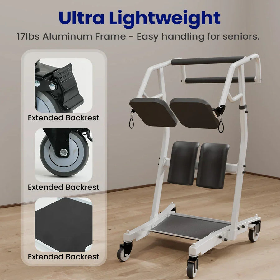 Ergonomic Patient Lift Assist Transfer Wheelchair - Image 3