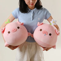 Petal Piggy Kawaii Flower Plush Pillow