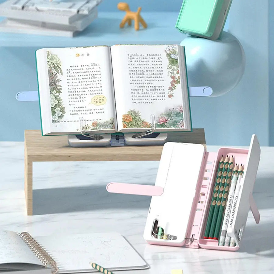 Note Keeper Foldable Book Holder Pencil Box - Image 1