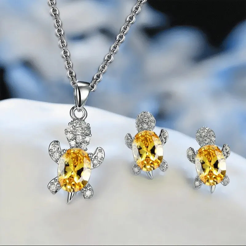 Ocean Turtle Lucky Necklace Earring Set - Image 5