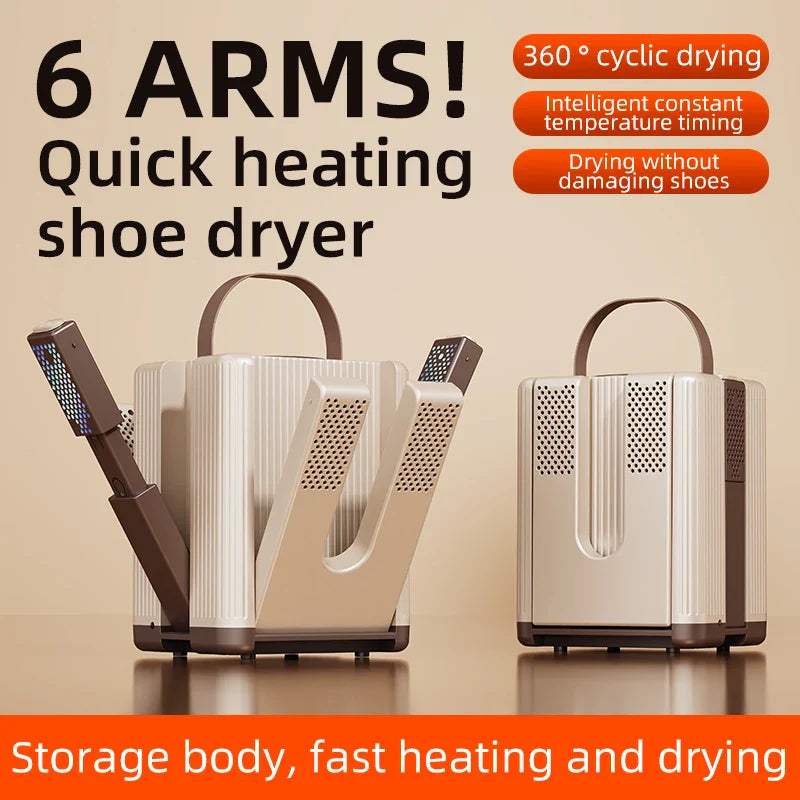 Six-Arm Quick Heating Foldable Electric Shoe Dryer - Image 4