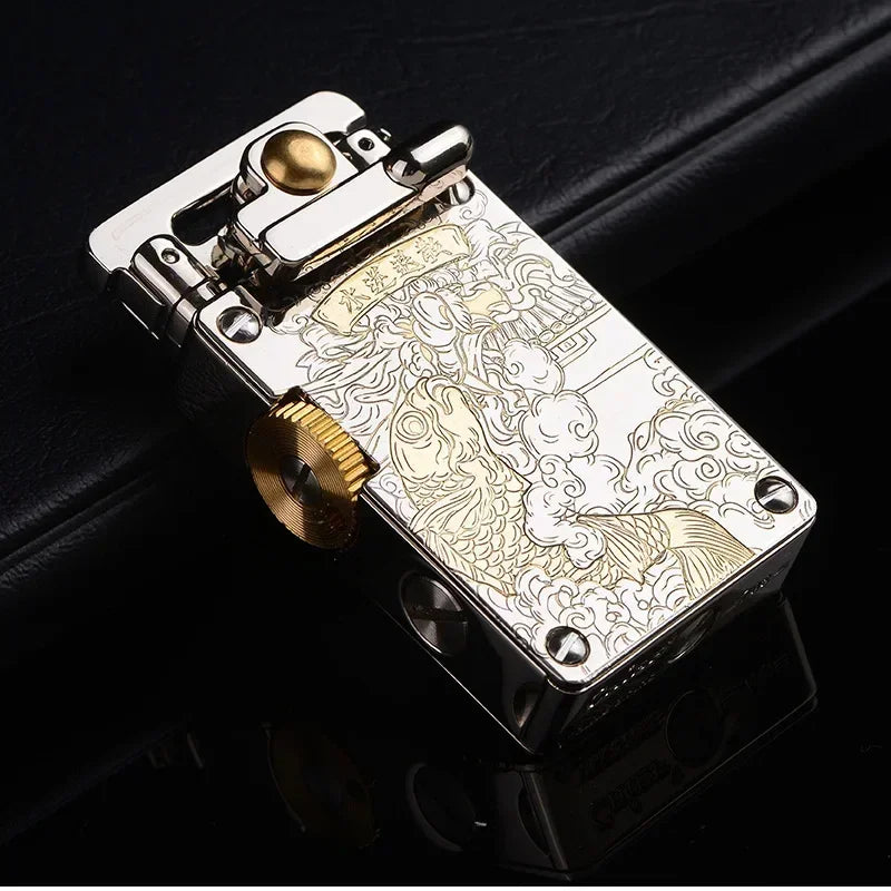 Ottonara Hand-Engraved Vintage Brass Windproof Lighter - Image 1