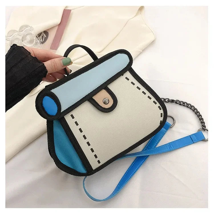 2D Canvas Texture Crossbody Bag - Image 7