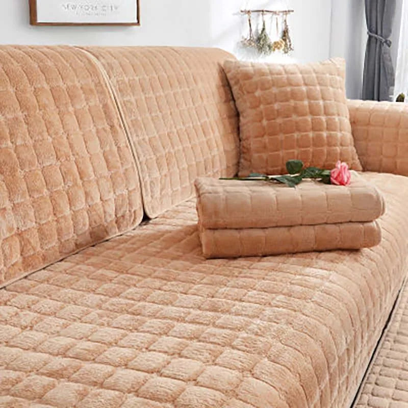 Cozy Soft Thick Plush Non-Slip Sofa Cover - Image 6