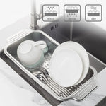 Retractable Over Sink Stainless Steel Vegetable Drain Basket