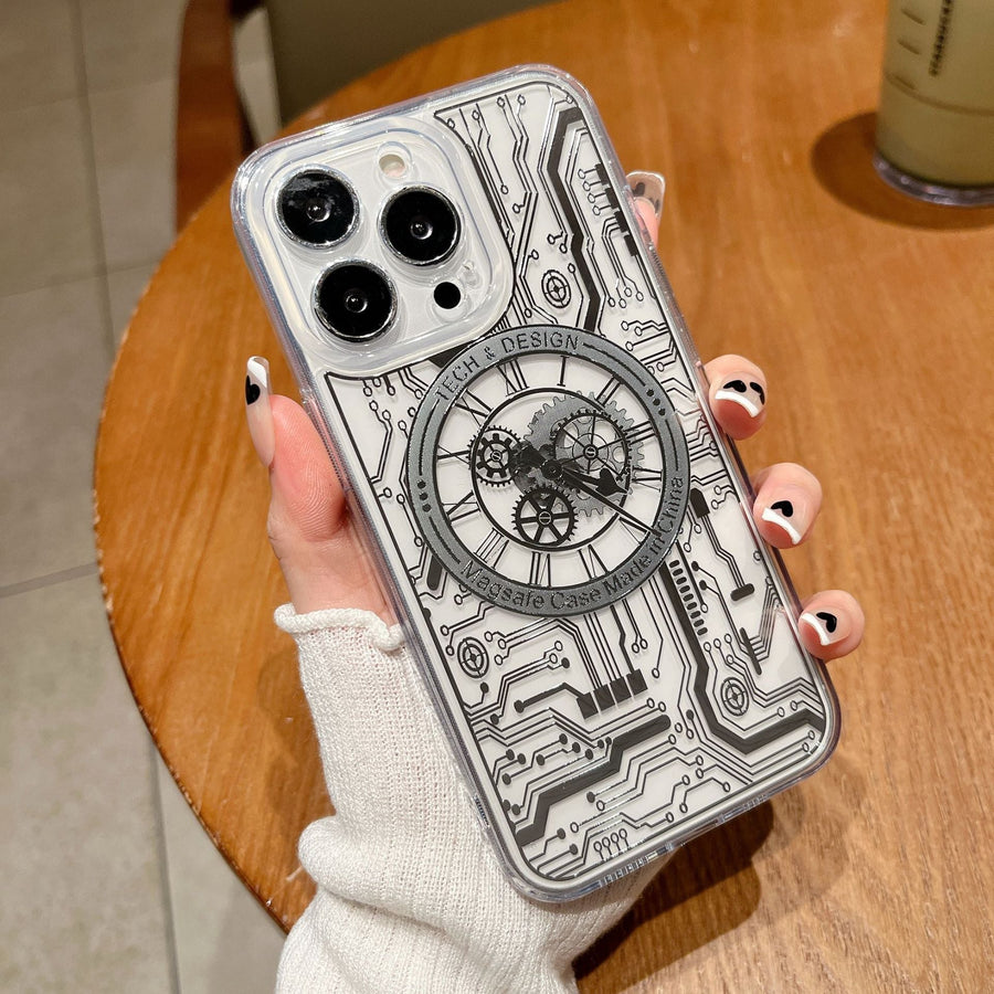 Transparent Mechanical Clock Magsafe iPhone Case - Image 0